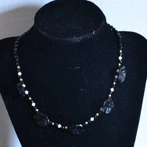 Vtg Beaded Flower  Necklace